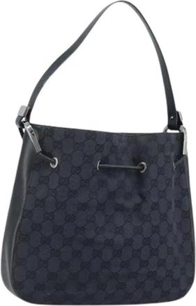 Gucci Pre-owned Bucket Bags, female, Black, Size: ONE SIZE Pre-owned Vintage GG Canvas Shoulder Bag