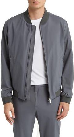 BOSS Slim Fit Jersey Bomber Jacket in Medium Grey at Nordstrom Rack, Size 40Regular