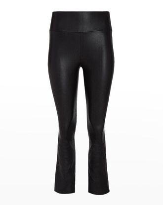 SPRWMN High-Waist Flare-Leg Cropped Leather Leggings