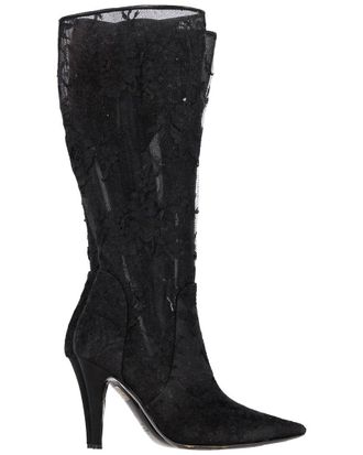 Valentino Womens Polyester Floral Lace Detail High Heel Mid-Calf Boot (Authentic Pre-Loved)