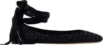 Marc Jacobs Het Logo Lint Ballerina - Dames - Ballerinas - Zwart - 37 EU - Leer - Schoenen