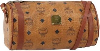 MCM Pre-owned Cross Body Bags, female, Brown, Size: ONE SIZE Pre-owned Plastic Shoulder Bag