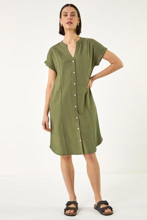 Roman Linen Mix Shift Dress