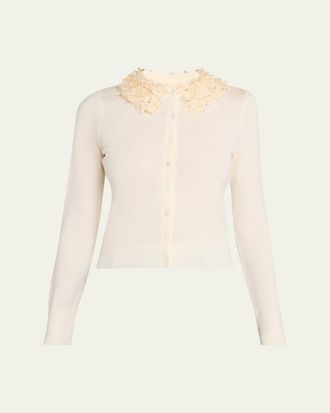 Ulla Johnson Anna Embellished Merino Cardigan