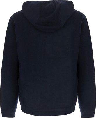 Emporio Armani Mens Frant Zip Sweater Black Wool-Blend Tops Top