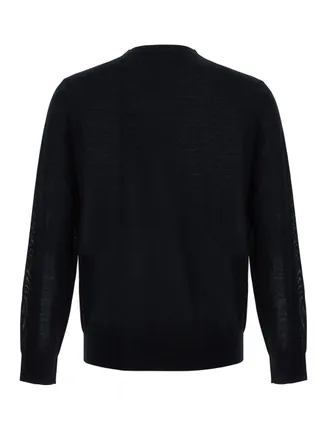 KANGRA Extrafine Merino Wool Crew Neck Sweater - Black