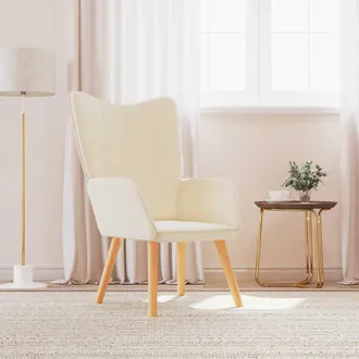 vidaXL Sill&oacute;n De Relax De Tela Crema Vidaxl