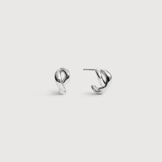 Monica Vinader Sterling Silver Ochre Huggie Earrings