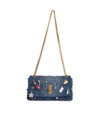 Marc Jacobs Marc Jacobs () Mini-Tasche Trinket mit doppelter Kette aus blauem Denim
