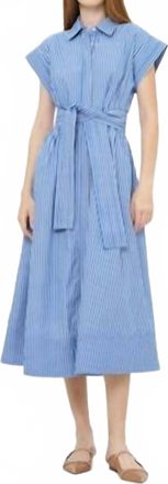 Oliphant Belted Shirt Dress In Devon Blue