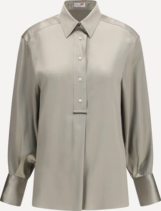 Brunello Cucinelli Camicia in raso di seta Woman S