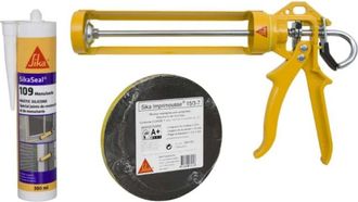 Sika Kit Sika De Montaje De Ventanas Espuma De Poliuretano - Masilla De Silicona 300ml - Pistola Manual Para Cartucho