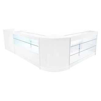 MonsterShop Vega LED Shop Counter Set K1500, C1500, TB60 & CM60 - White