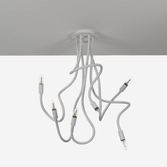 Aqa Lampadario A Sospensione 6 Luci Design Moderno Orix 6 - Bianco