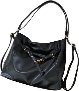 Generic Cymwer PU Shoulder Bag Adjustable Shoulder Strap Commuting Bag for Women Daily (Black)