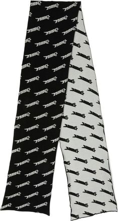 AMBUSH intarsia logo-knit virgin wool-blend scarf - unisex - Polyamide/Virgin Wool/Elastane - One Size - Black