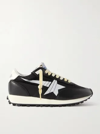 Golden Goose Sneakers In Shell Con Finiture In Pelle Running Marathon - Nero