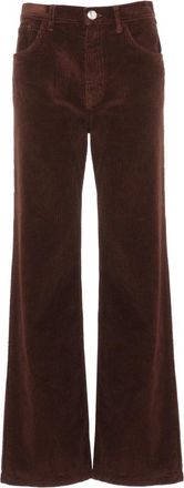 Marni Corduroy Wijde Pijpen Broek - Dames - Straight fit broeken - Bruin - XS - Katoen - Broeken