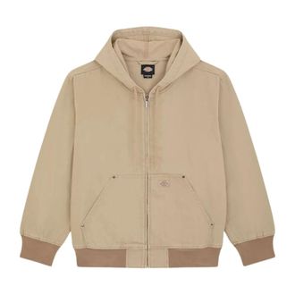 Dickies Zip-throughs, male, Beige, Size: L Duck Canvas Hooded Unlined Jacket