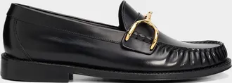 Alexander McQueen Men & apos;s Wishbone Leather Moc-Toe Loafers