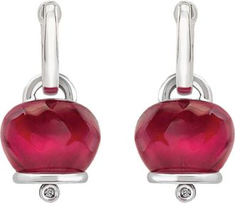 CHANTECLER Oorbellen Et Voil&agrave; Campanelle Zilver - Dames - Oorbellen - Rood - ONE Size - Accessoires