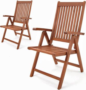 Deuba Casaria Garden Chair FSC-certified Eucalyptus Wood Foldable High-back Furniture