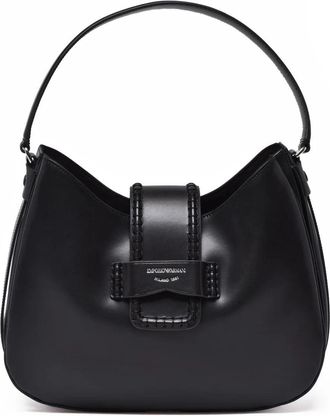 Emporio Armani Black Bovine Leather Compartmentalized Bag