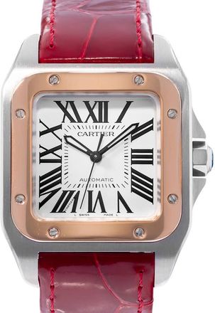 Cartier Pre-owned Cartier Santos 100 Automatic Silver Dial Mens Watch W20107X7