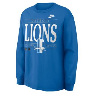 Nike Detroit Lions Rewind Max90 Nike Mens NFL Long-Sleeve T-Shirt in Blue | 04T94KR9SV-SD5