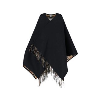 Burberry Fringed Check-pattern Cape