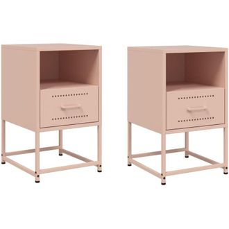 vidaXL Comodini 2 pz Rosa 36x39x60,5 cm in Acciaio - Vidaxl