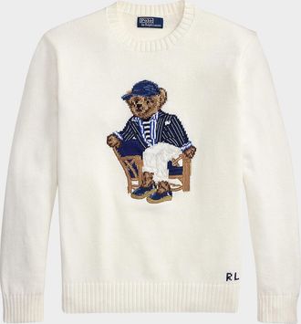 Polo Ralph Lauren Men & apos;s Cotton Knit Polo Bear Crewneck Sweater
