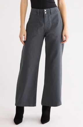 Paige Arellia High Waist Barrel Jeans in Vintage Dark Cobblestone at Nordstrom, Size 26