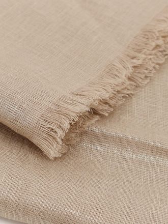 Brunello Cucinelli Womens Scarf Linen Lurex Gold Scarfs