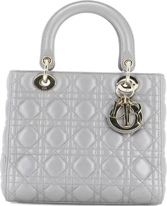 Dior Lady Dior Bag Cannage Quilt Lambskin Medium satchel - Grijs
