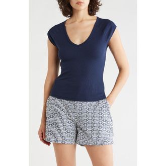 Sanctuary Raglan Sleeve V-Neck Top in Heritage Navy Blue at Nordstrom Rack, Size X-Small