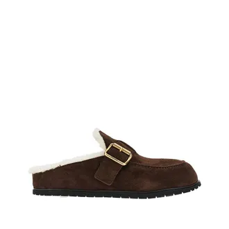 Prada Suede leather and shearling sabot Woman 36