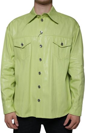 Dolce & Gabbana Green Cotton Collared Men Button Down Shirt