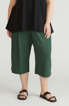 Universal Standard Casual Cotton Culottes in Dark Green at Nordstrom, Size Xx-Large