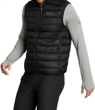 Eddie Bauer Cirruslite 650Fp Down Zip Up Puffer Vest In Black