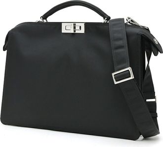 Fendi Peekaboo Black Nylon Tote Bag (Pre-Owned)