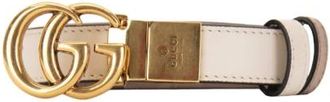 Gucci GG Motief Leren Riem - Dames - Riemen - Beige - 65 CM - Leer - Accessoires