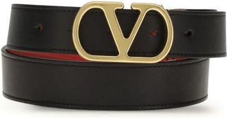 Valentino Garavani Zwarte Kalfsleer Bos Taurus Regular Riem