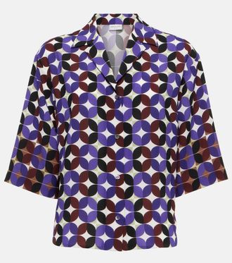 Dries Van Noten Printed cr&ecirc;pe bowling shirt