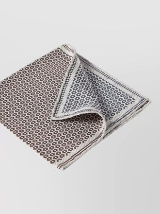 Brunello Cucinelli geometric two tone pocket square scarf