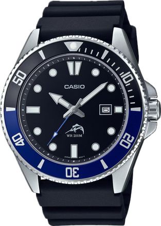 Casio Mens Black and Blue Bezel Dive Watch - MDV-106B-1A1VCF