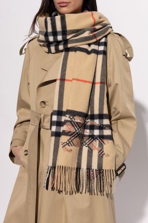 Burberry Cashmere Shawl, Unisex, Beige