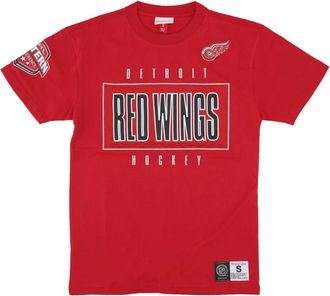Mitchell & Ness Detroit Red Wings Logo T-shirt - Heren - T-shirts - Rood - L - Katoen - Tops