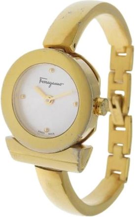 Ferragamo Pre-owned Polshorloge - Dames - Vintage Horloges - Geel - ONE Size - Vintage