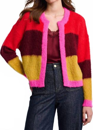 Lisa Todd Tutti Colore Cardigan In Multi Red